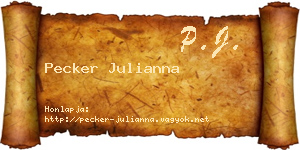 Pecker Julianna névjegykártya